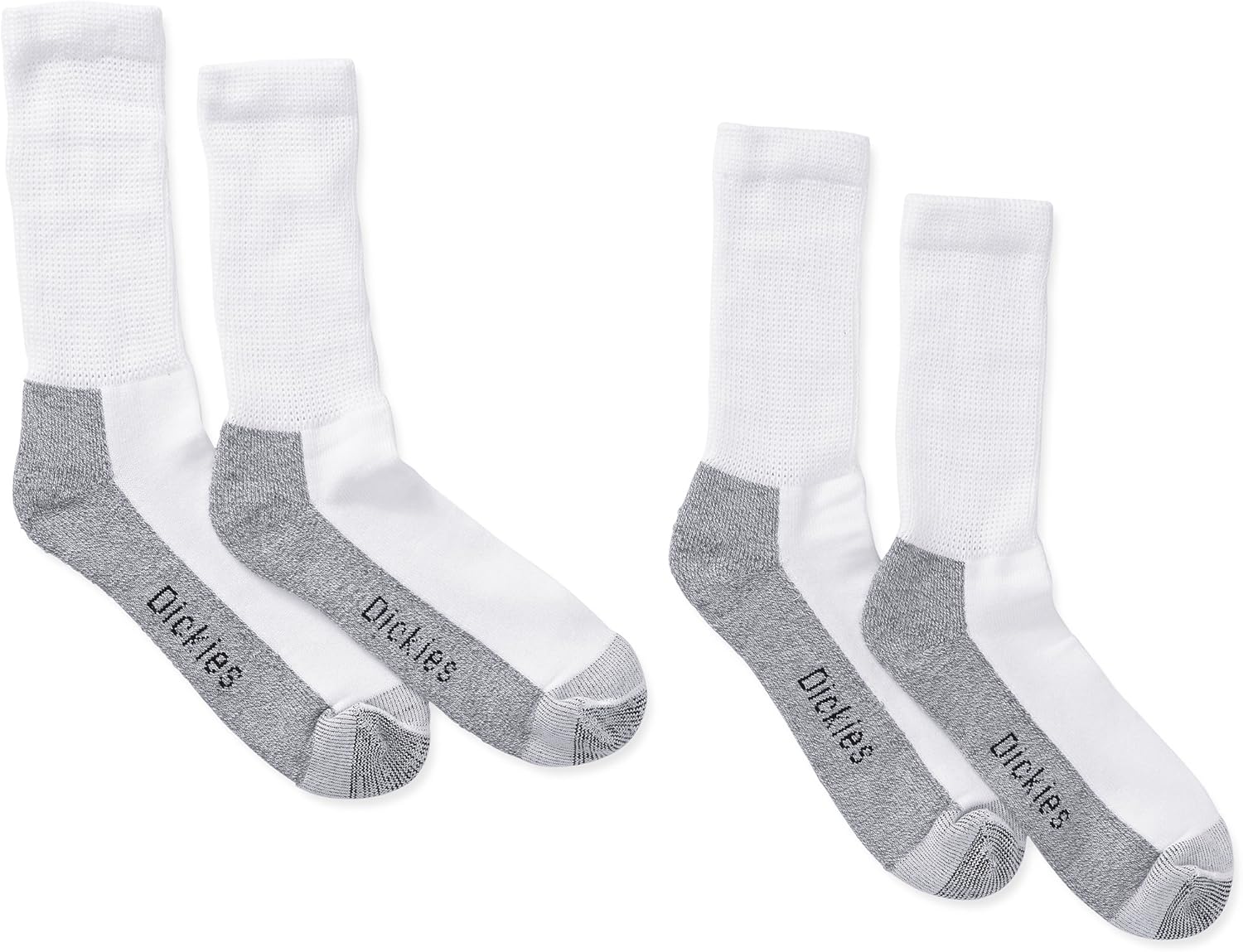 Dickies Men's 2 Pairs NonBinding Comfort Crew Seamless Toe Work Socks