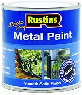 Rustins MPBK250 250ml Quick Dry Metal Paint Black Durable Weather Resistant view 1