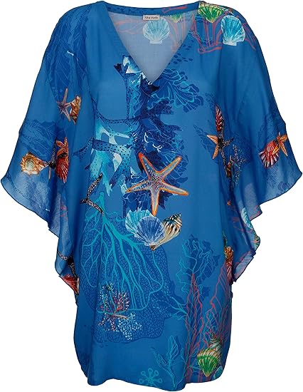 Alba Moda Strandshirt mit Unterwassermotiven: Amazon.de: Bekleidung