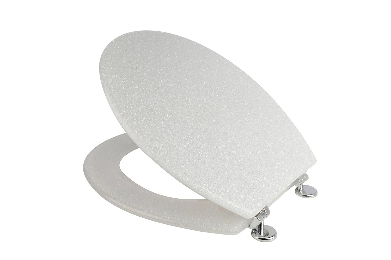 Croydex White Glitter Toilet Seat, Chrome, 46x38x5.5 cm Amazon.co.uk