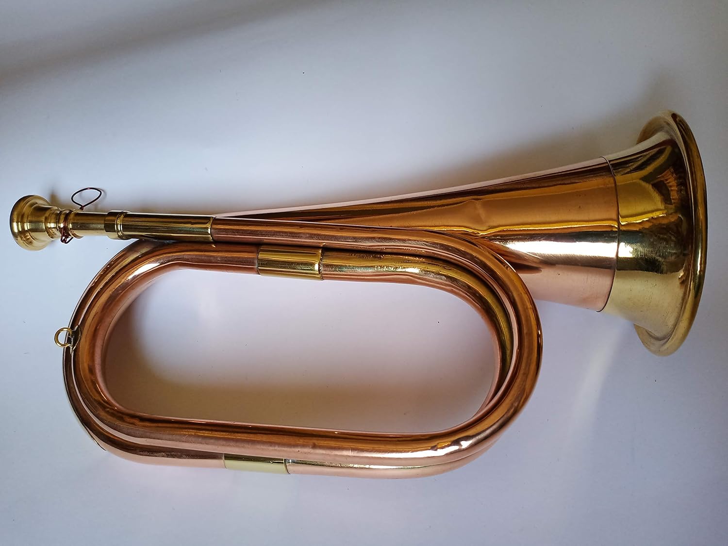 AnNafi Solid Copper & Brass Bugle| US Military Cavalry Horn | Musical Instrument Classic Style |Boy Scout Bugle | Army Military Attack War Command Signal Horn: Musical Instruments