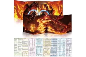 Byhoo DM Screen 2 PCS - Dungeon Master Screen for D&D - Inferno Summoner&Clash of the Storm Dragons, Waterproof Reusable Surf