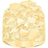 Jewels By Lux 10kt Yellow Gold Mens Nugget Fashion Ring