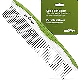 Dog &amp; Cat Grooming Comb for Removes Tangles, Knots, and Matted Fur | Stainless Steel Teeth and Non-Slip Handle; Best Pet Hair Comb for Home Grooming Kit; Includes eBook Guide