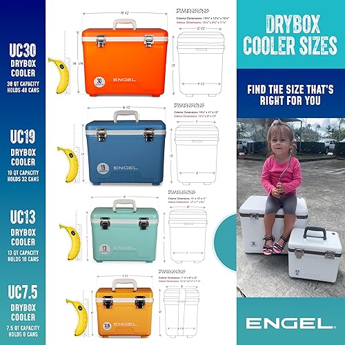 Engel UC13 13 Quart Leak-Proof, Air Tight, Drybox Cooler and Small Hard  Shell Lunchbox for Men and Women in Bl