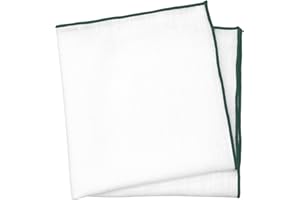 BELLUNO White Pocket Square with Embroidered Color Edge