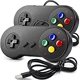 2 Pack SAFFUN SNES Retro USB Controller Gamepad Joystick, USB PC Super Classic Controller Joypad Gamestick for Windows PC MAC