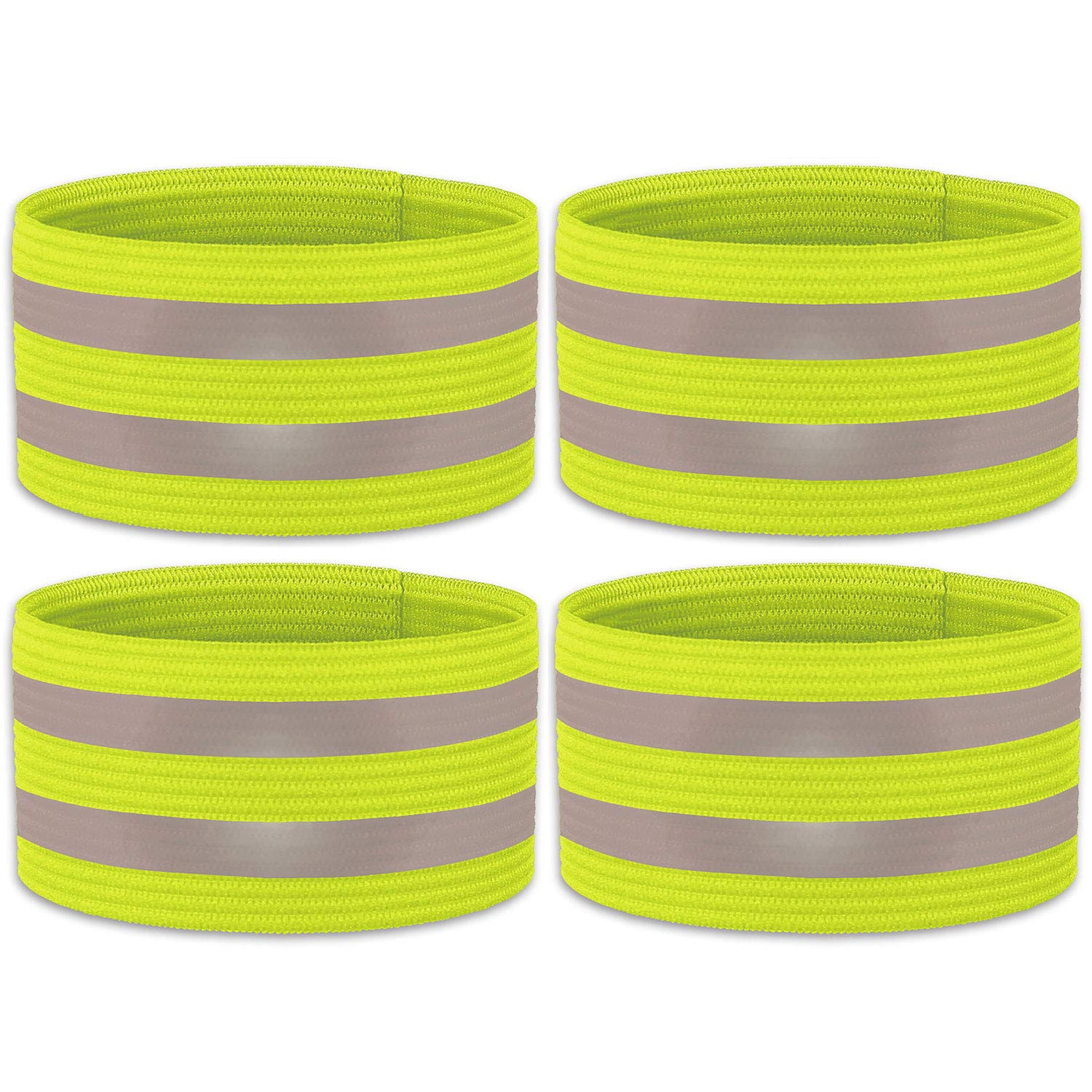 Kilter Sportswear Highly Reflective Armbands - Yellow - 4 Pack