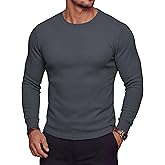 MAGCOMSEN Men's Thermal Shirts Long Sleeve Waffle Underwear Top Cold Weather Base Layer Winter Warm Undershirts