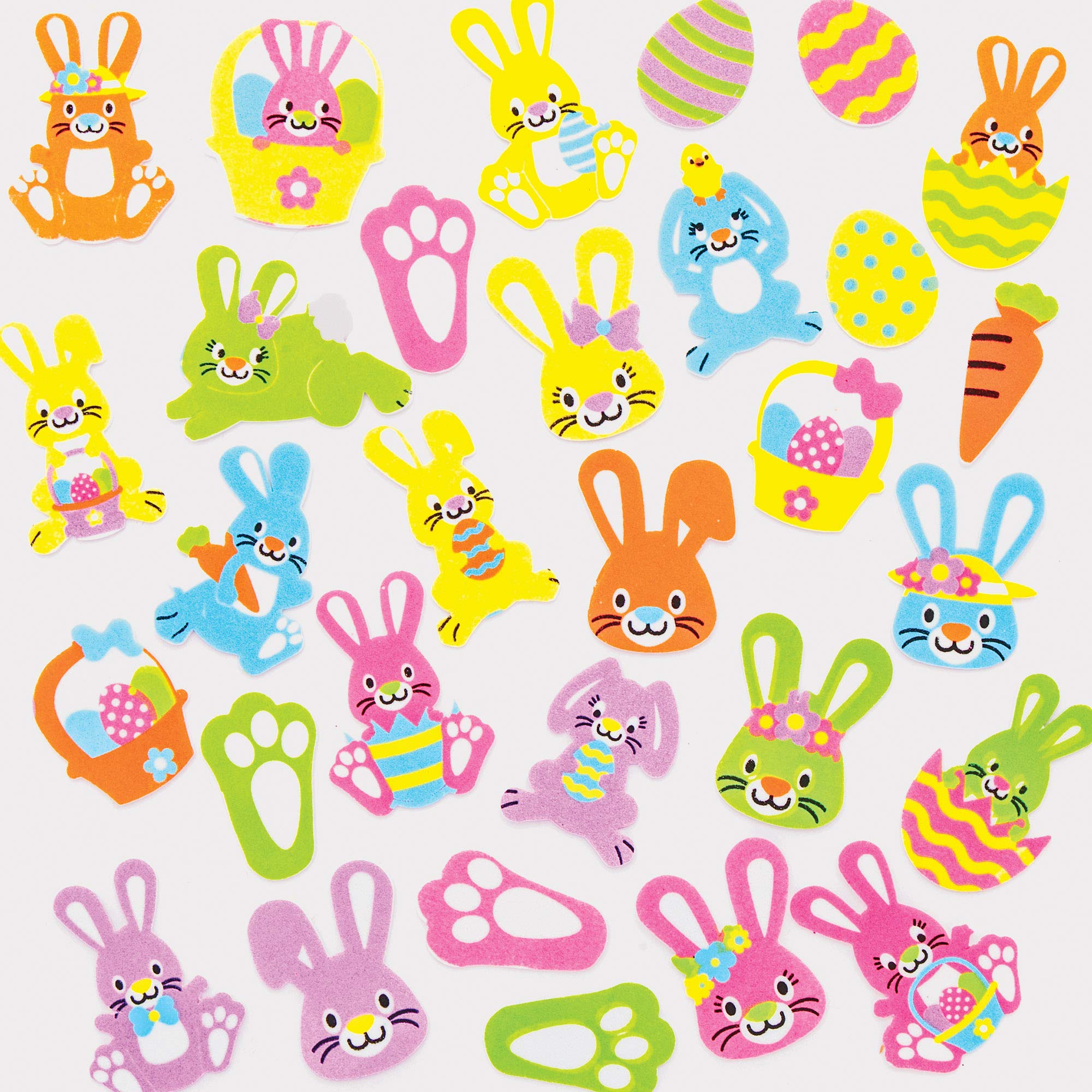 Baker Ross Bunny Foam Stickers - Pack of 120, Easter Crafts, Craft For Kids (AT388)