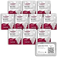 Lalvin EC-1118 Wine Yeast (10 Pack) - Champagne Yeast - Make Wine Cider Mead Kombucha At Home - 5 g Sachets - Saccharomyces c