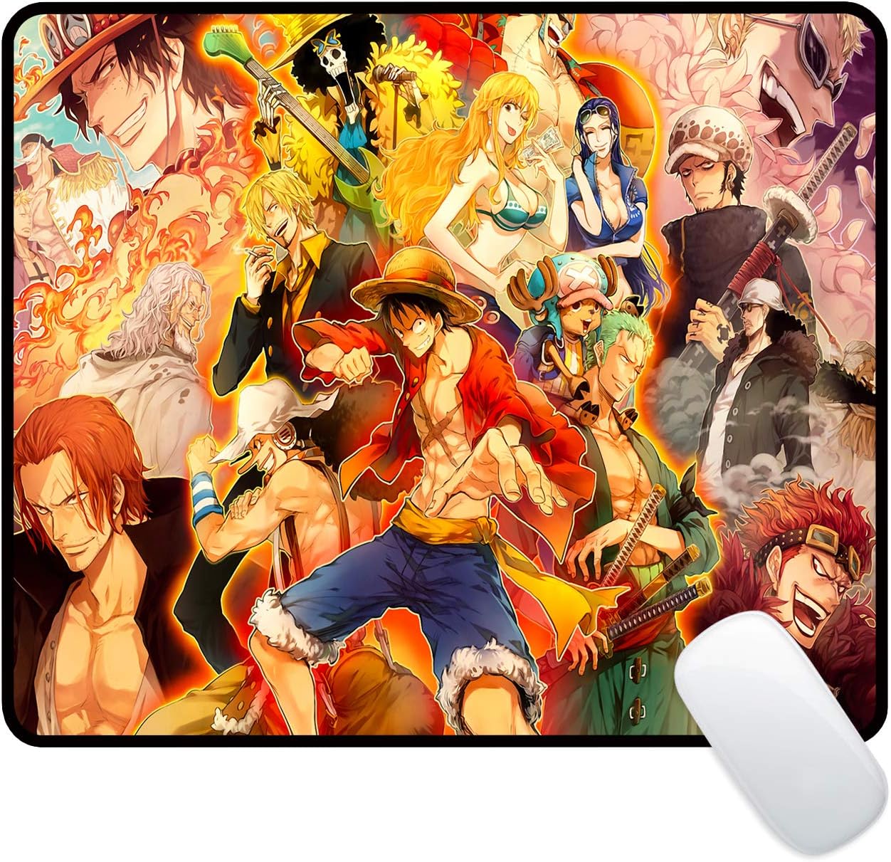 One Piece Anime Mouse Pad Gaming Mouse Pad Mousepad for Adults Teens Office Supplies Mouse Mat 9.8x11.8x0.12inch