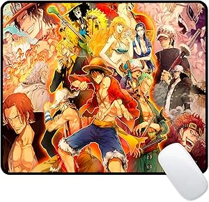 One Piece Anime Mouse Pad Gaming Mouse Pad Mousepad for Adults Teens Office Supplies Mouse Mat 9.8x11.8x0.12inch