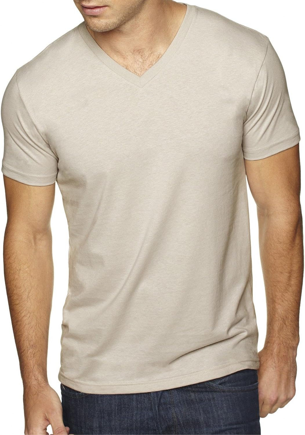 Next Level Men's Sueded Baby Rib Soft V-Neck T-Shirt