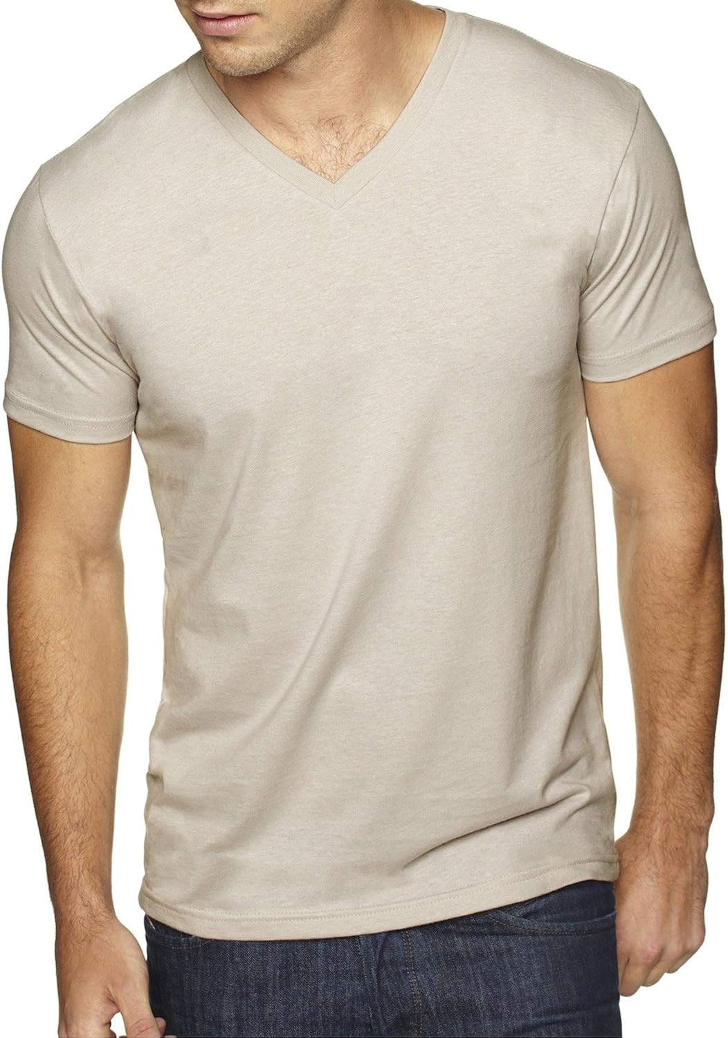 Next Level Men's Sueded Baby Rib Soft V-Neck T-Shirt | 