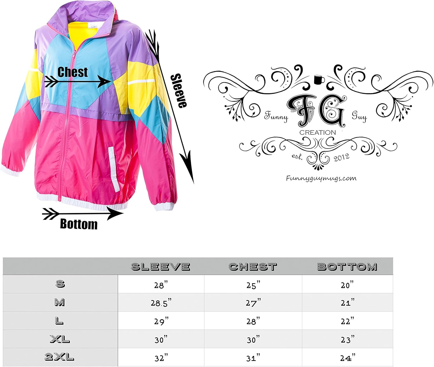 Funny Guy Mugs Like Totally 80s & 90s Retro Neon Windbreaker at  Men’s Clothing store