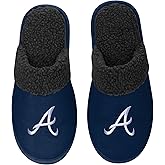 FOCO - Mens MLB Big Logo Team Color Suede Sherpa Scuff Slippers