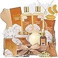 18Pcs Valentines Day Gifts Bath and Body Gift Basket Set for Women - Vanilla Spa Baskets Spa Kit with Necklace | Perfect Gift
