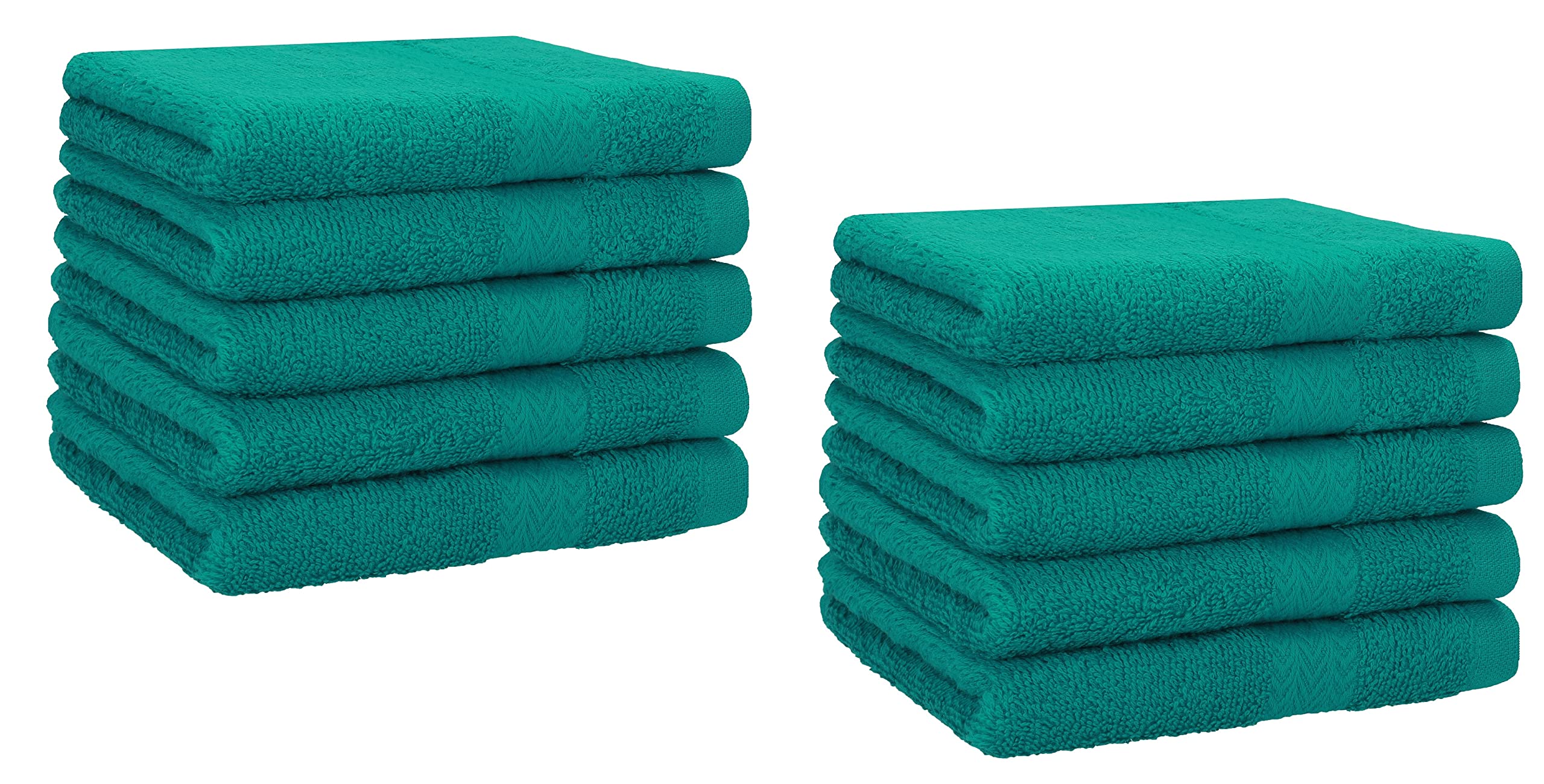 Betz PREMIUM Guest Towel Set - 10 Piece Face Towel Set - Hand Towel Set - Hand Towels - 30 x 50cm emerald green