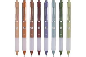 BLIEVE Gel Pens - Earthy, Matte Finish, Smooth Writing, No Bleed - For Journaling, Bible Notes, Drawing - Cute School Supplies, 8 Pack
