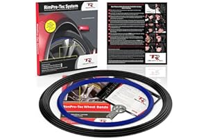 TR RIMPRO-TEC Rimpro-Tec Wheelbands Rim Protectors for Car Wheels Protection and Decor, Suitable for Tesla 4mm flat edge and all other Cars, Easy-to-Install Fit from 12'' to 22'‘ Base: Black, Inner: Dark Blue