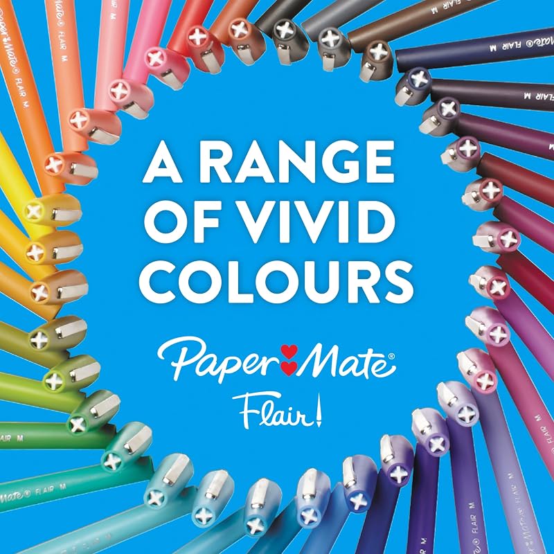 Marcador Flair, ponta média de 1,1 mm, cores tropicais, pack de 6
