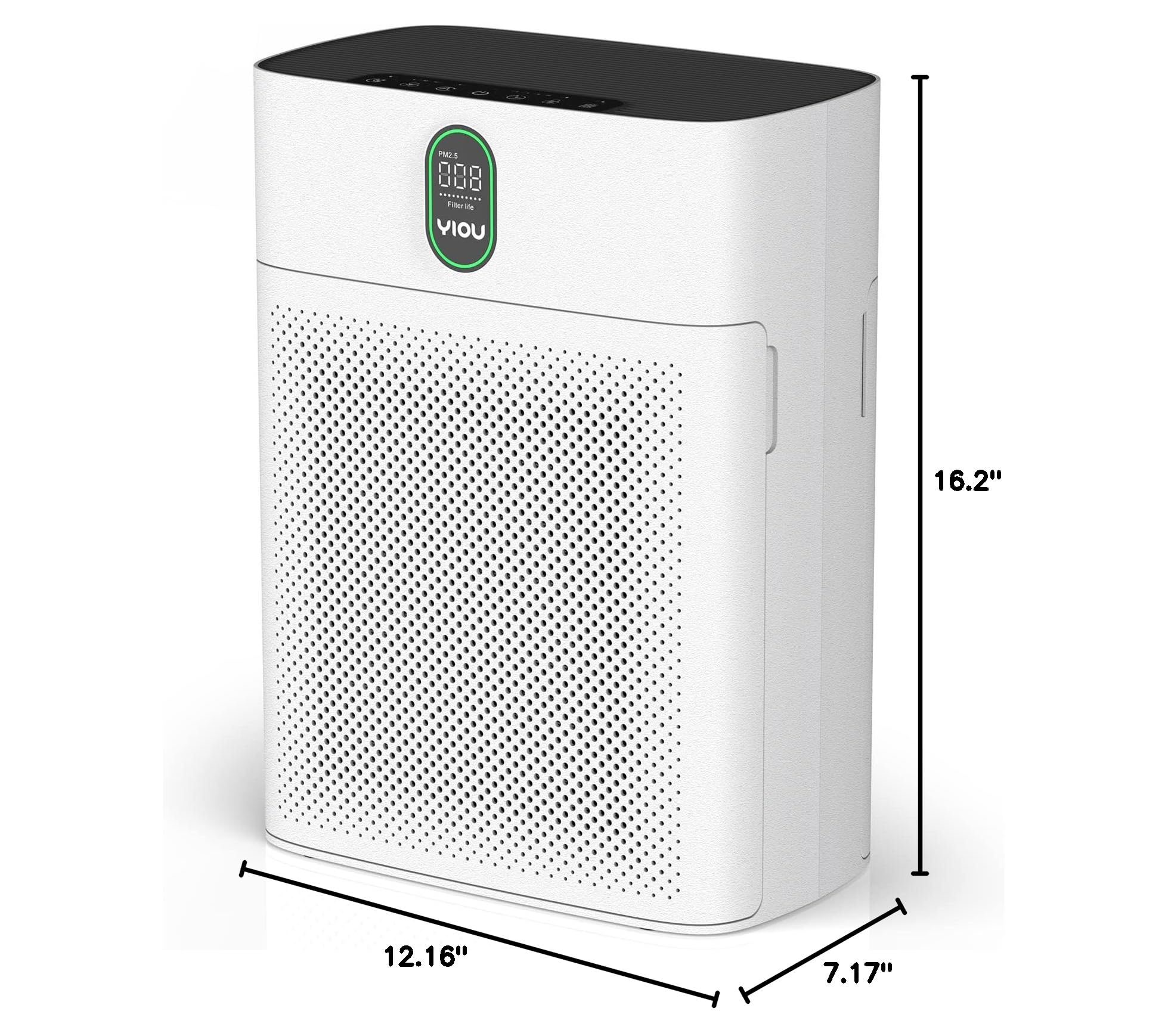 Air Purifiers for Home Large Room Up to 960 Sq Ft with Air Quality Sensors, YIOU H13 True HEPA Filter Remove 99.97% of Dust, Pet Dander, Smoke with Double-sided Air Inlet, 24dB for Bedroom, White