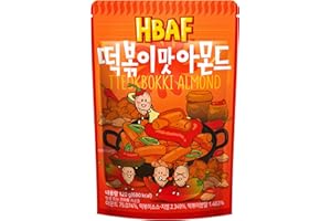 [Official Gilim HBAF] Korean Seasoned Spicy Tteokbokki Almonds Nut Snack, Korean Rice Cake Chili Sauce | School, Work, Travel Snack | Pre-workout Snack | Asian Snacks (Toppoki, 1 x 120 gram pack)