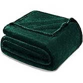 Exclusivo Mezcla Fleece Blanket King Size for Bed, Super Soft and Warm, All Season, Cozy, Plush, Lightweight, 90x104 Inches, Forest Green
