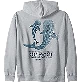 Christian Scripture Jesus Isaiah Whale Shark (On Back) Zip Hoodie