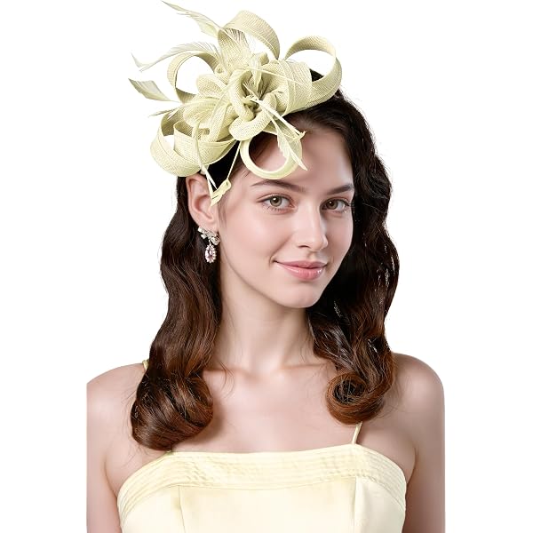 Fascinators Headband with Feather, Women display picture 1