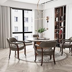 JESONVID Set of 6 Dining Leather Chairs with