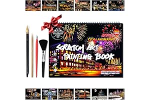 Scratch Art Book for Adults,Scratch Painting Foil for Adults，Scratch and Sketch City Landmarks Books,Colorful City Series Scratch Art 12 Pas by Iskueal(Timbuktu Parliament and City Center)
