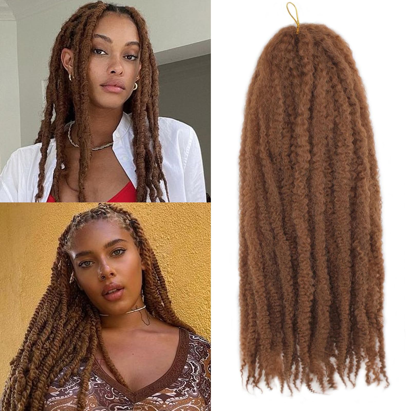 XIMENALU Marley Twist Braiding Hair Afro Kinky Curly Cuban Twist Hair Marley Twists Crochet Braids Synthetic Senegalese Twists Crochet Hair Extensions for Women (30#, 12inch/6packs) — image 1