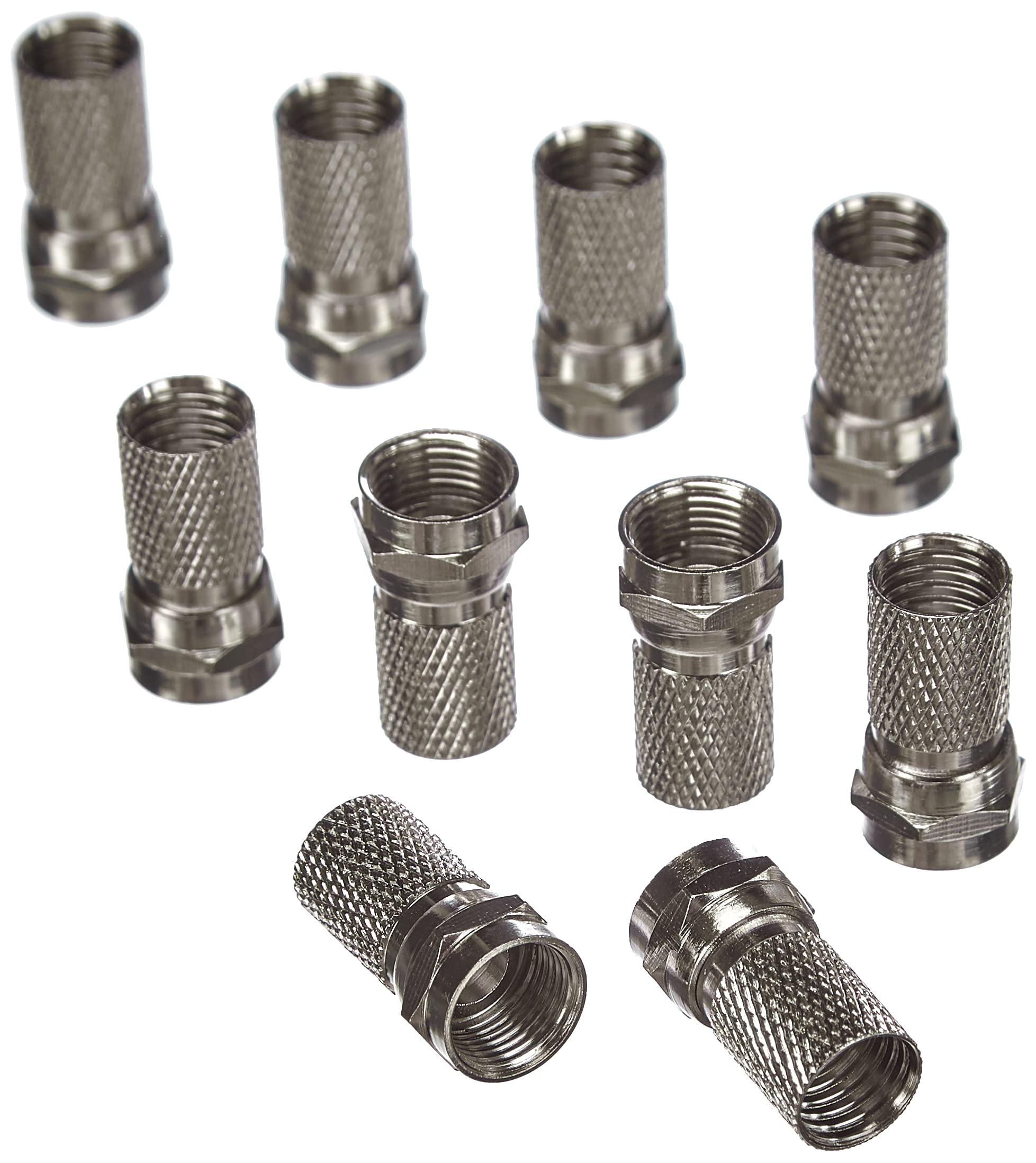 Transmedia 10 x F Connector 8.2mm, 13 GHz, Cat 8, Outdoor, Satellite TV, 1 cm Coaxial Cable