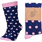 No Cold Feet Men’s Blue Dress Socks – Classic Soft Crew Dress Socks, All-Day Comfort for Work, Business or Weddings