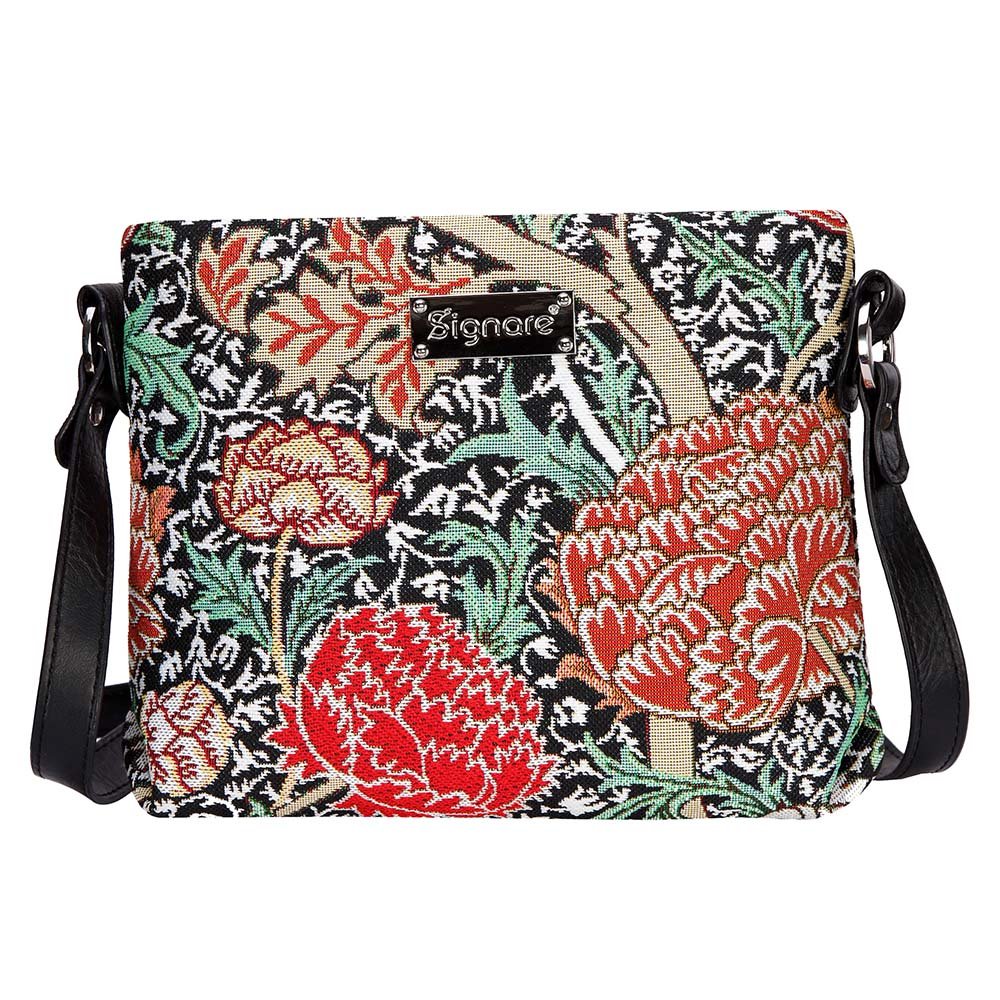 Signare Tapestry Crossbody Bag Small Shoulder Bag for Women with William Morris Design (The Cray, XB02-CRAY)