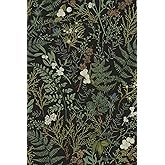 Dark Green Fern Botanical Shelf Liner Contact Paper Self Adhesive Vinyl Botanical Drawer Liner Wall Paper for Kitchen Cabinets Dresser Dollhouse Walls Arts Crafts Decal 17.5X117 Inches