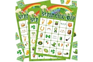 ROCWOHO St Patricks Day Bingo Game Cards for Kids 24 Players Saint Patricks Party Game for School Classroom Family Activities St Patricks Party Favors Supplies