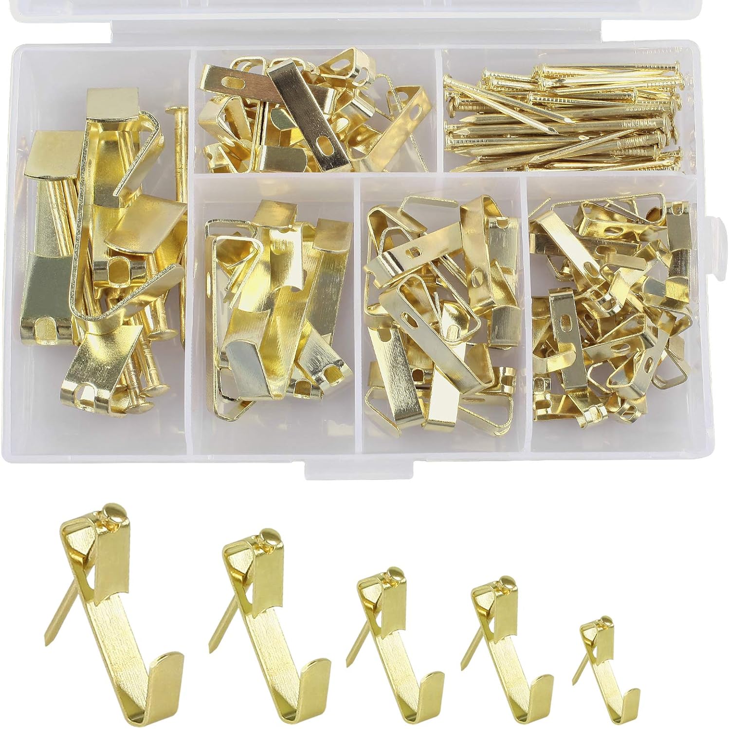 JUYOO 130pcs Picture Hooks with Nails Picture Hanging Hooks Heavy Duty