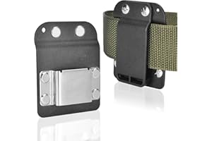 iGuerburn Drill Belt Holder - Tactical Drill Clip for Tool Belt, Clip-on Drill Hook for Drill Driver | Fits Up to 2" Tool Belt