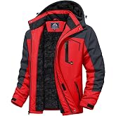 MAGCOMSEN Men's Winter Coats Water Resistant Ski Snow Jacket Warm Fleece Jacket Parka Raincoats With Hood Multi-Pockets