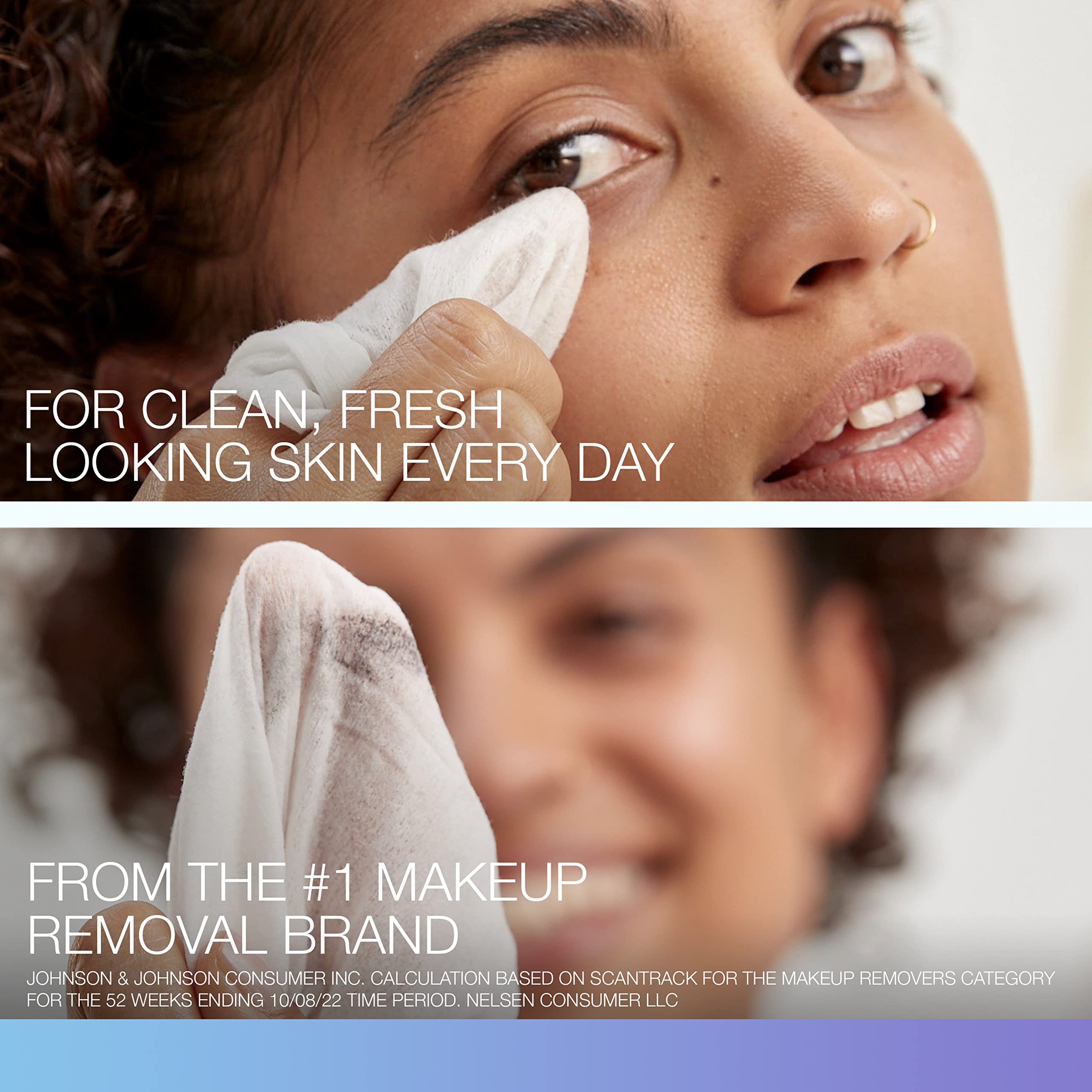 Neutrogena Day & Night Facial Cleansing Wipes, Makeup Remover Face Cleansing Towelettes & Night Calming Facial Cloths, 100% Plant Based Fibers Wipe Away Dirt & Oil, (3 Packs of 25)