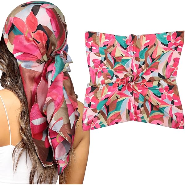 Silk Scarf,Quality 100% Silk,6 different patterns,big square,108 X