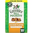 GREENIES PILL POCKETS Capsule Size Natural Soft Dog Treats Chicken Flavor, (60 Treats) 15.8oz. Pack