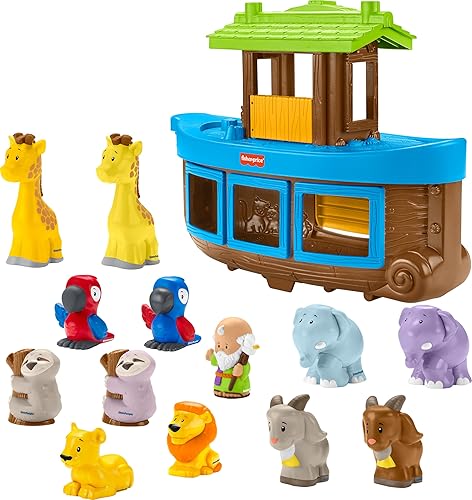 Fisher-Price Little People Toddler Toy Noah’s Ark Playset with 12 Animals  Noah Figure for Pretend Play Kids Ages 1+ Years in Oman Whizz