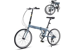 VIRIBUS Folding Bike for Adults, 20 inch Foldable Bike 7 Speed, Lightweight Compact Bicycle, Portable Collapsible Bikes for Adult Men Women City Commuters, 90% Pre-Assembled, Fold Up Bikes