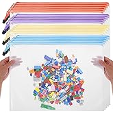 20pcs Mesh Zipper Pouch Bags Puzzle Storage Bags, A3 17x12 Inches Large Reusable Clear Zipper Pouches for Travel and Classroom Board Game Organization (4 colors)