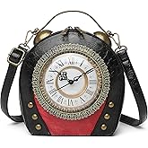 Lyuxhetaokdiq Women PVC Clock Shaped Handbag Crossbody Shoulder Bag Clock Purse