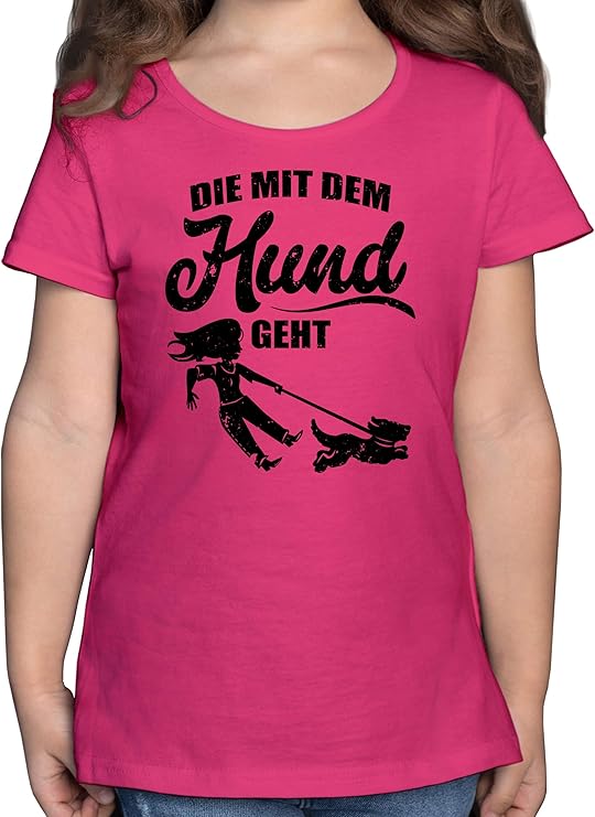 Shirtracer Sprüche Kind Die mit dem Hund geht Vintage schwarz